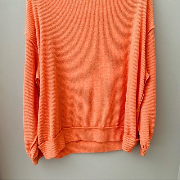 Free People Main Squeeze Hacci Top Orange Sz Small - Picture 7 of 8